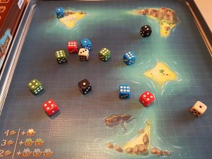 Bild: Spielplan mit vielen Zahlenwürfeln