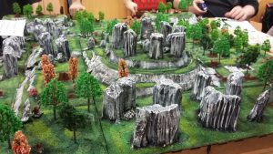 Bild: aufgebautes Spiel Frostgrave