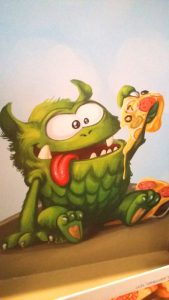 Bild: Deckel-Innenseite mit aufgedrucktem Monster