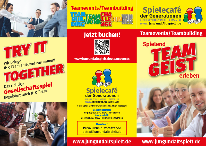Informationsflyer - Spielend Teamgeist erleben