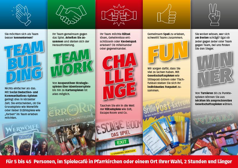 Informationsflyer - Spielend Teamgeist erleben - Innenseite