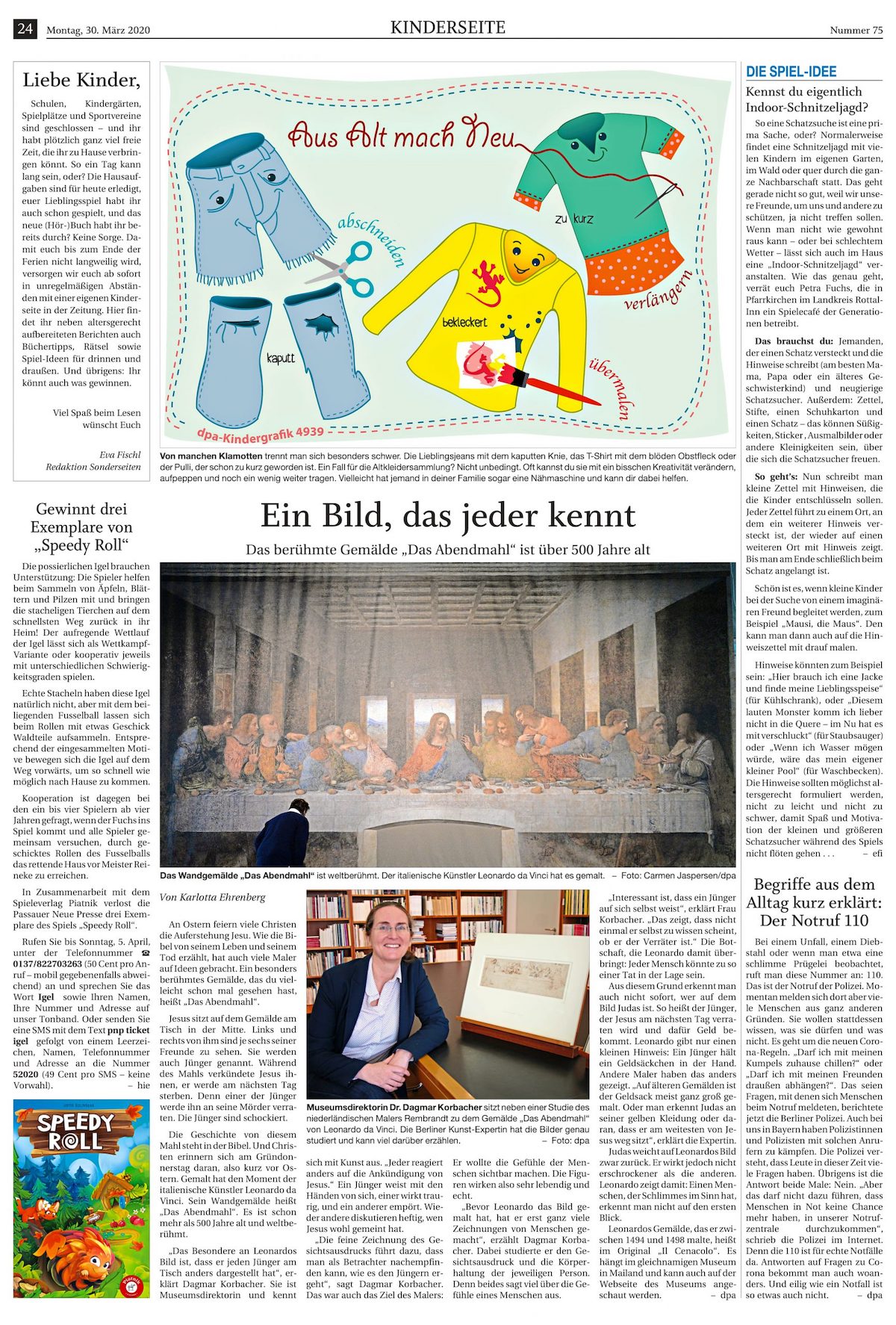 Kinderseite aus der Passauer Neuen Presse, Spiele-Idee: Kennst du eigentlich Indoor-Schnitzeljagd?