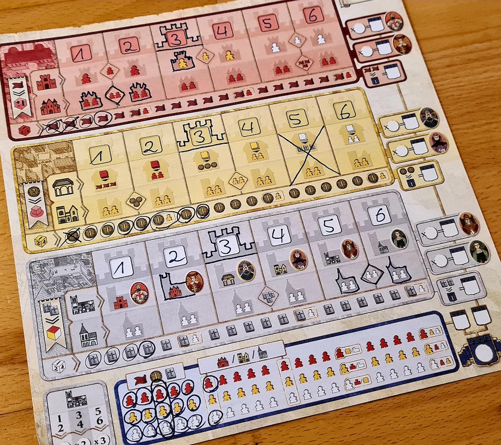 Teilweise ausgefülltes Wertungsblatt