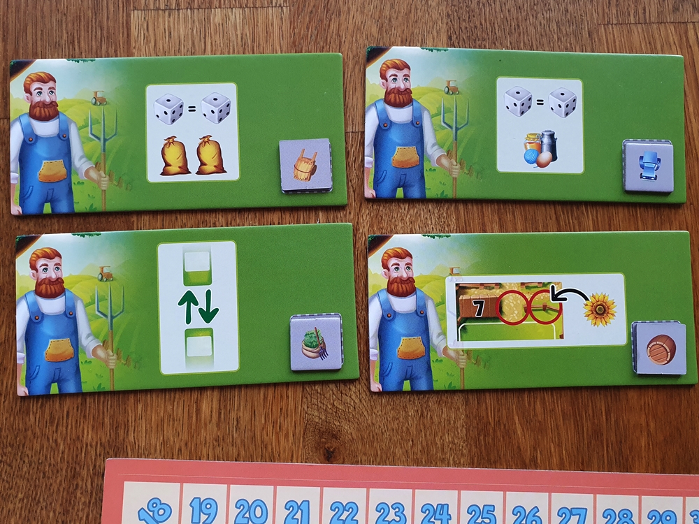 Plättchen für besondere Aktionen, Markerchips zufällig dazu angeordnet