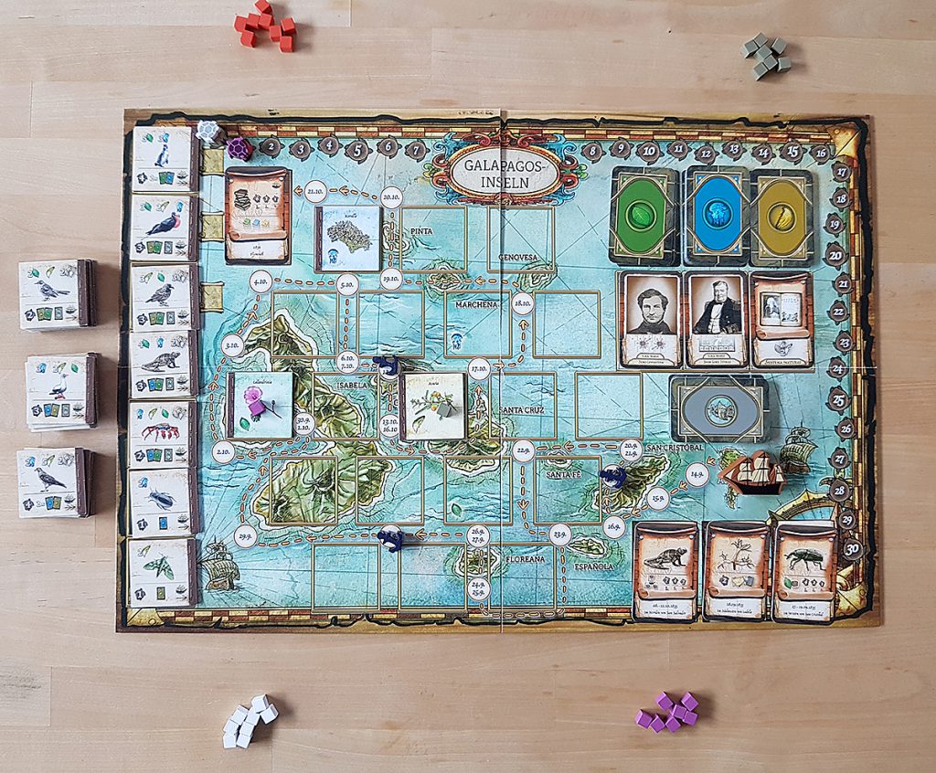 Über die Entstehung der Arten - Spielbeginn für vier Spieler:innen