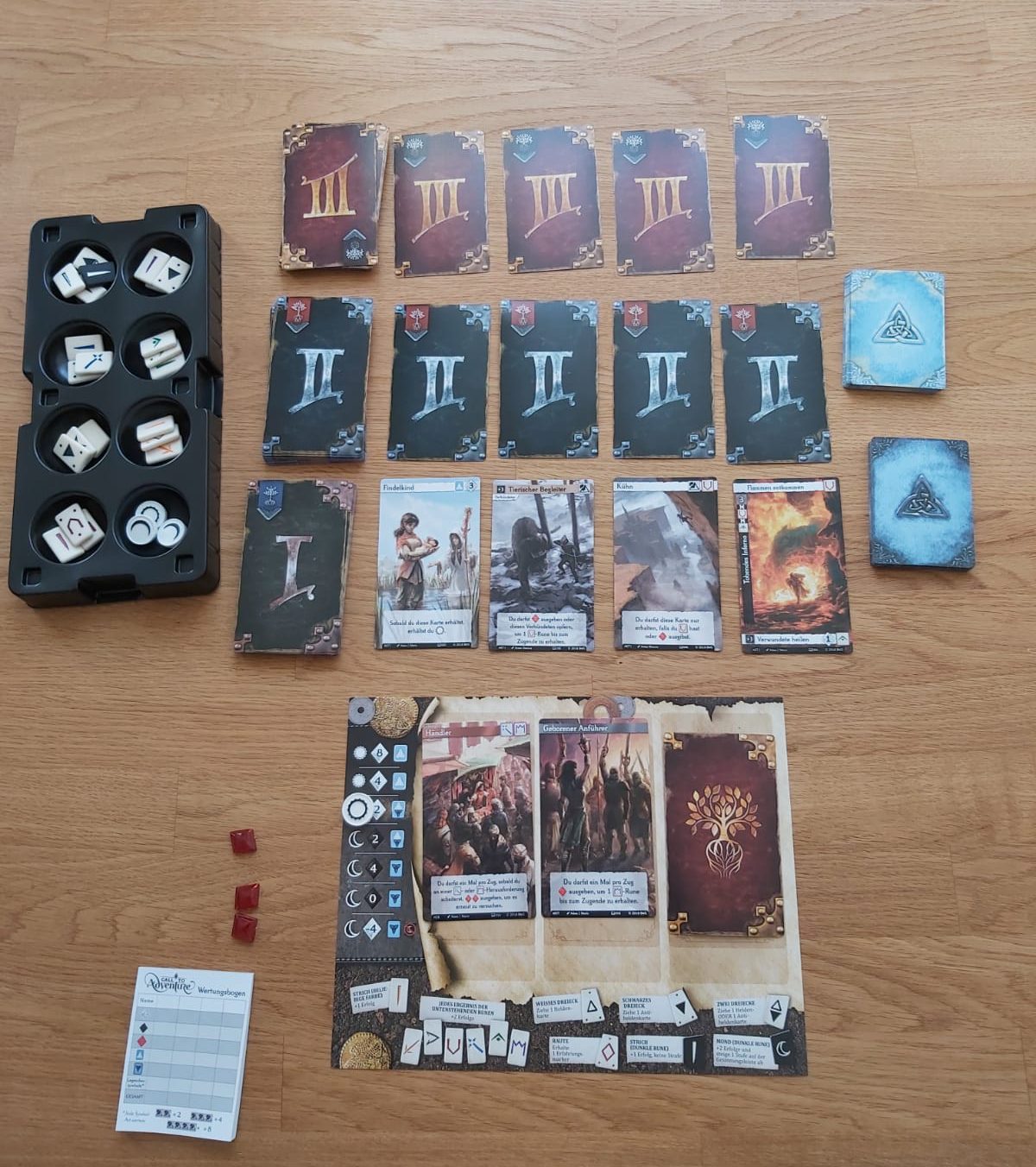 Zu sehen ist der Spielaufbau für 2 Spielende. 