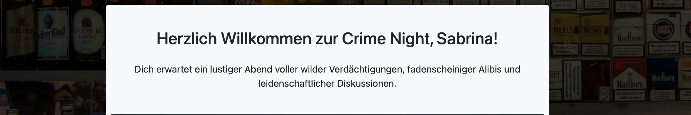 Screenshot von der Website