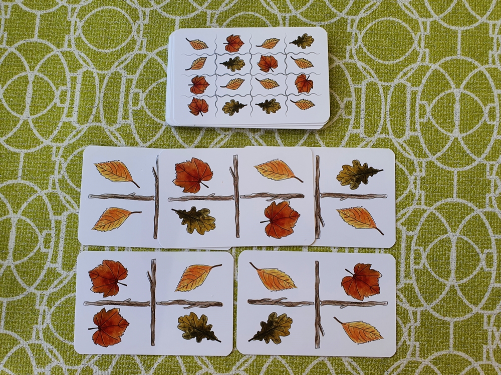 Die Aufgabenkarte und das Muster auf den Karten stimmen überein