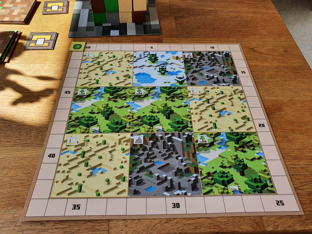 Spielertableau mit neun unterschiedlichen Landschaftsarten