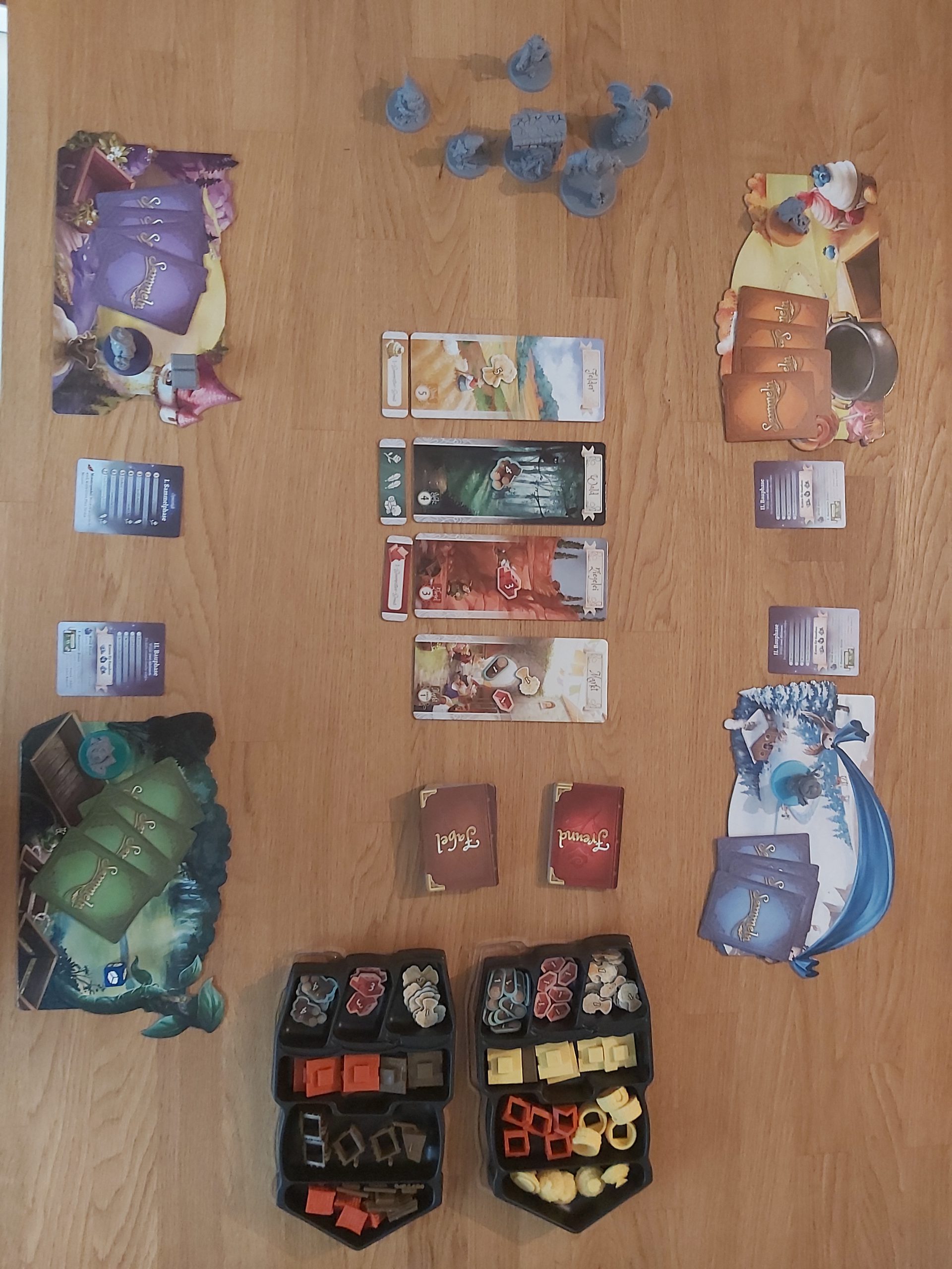 Zu sehen ist der Spielaufbau für 4 Spielende.