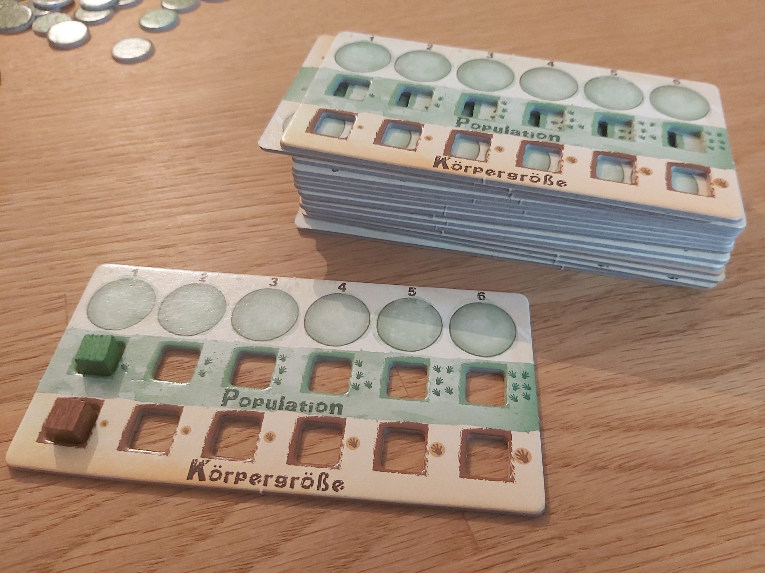 Zu sehen sind die Tableaus, die eine Tierart darstellen.