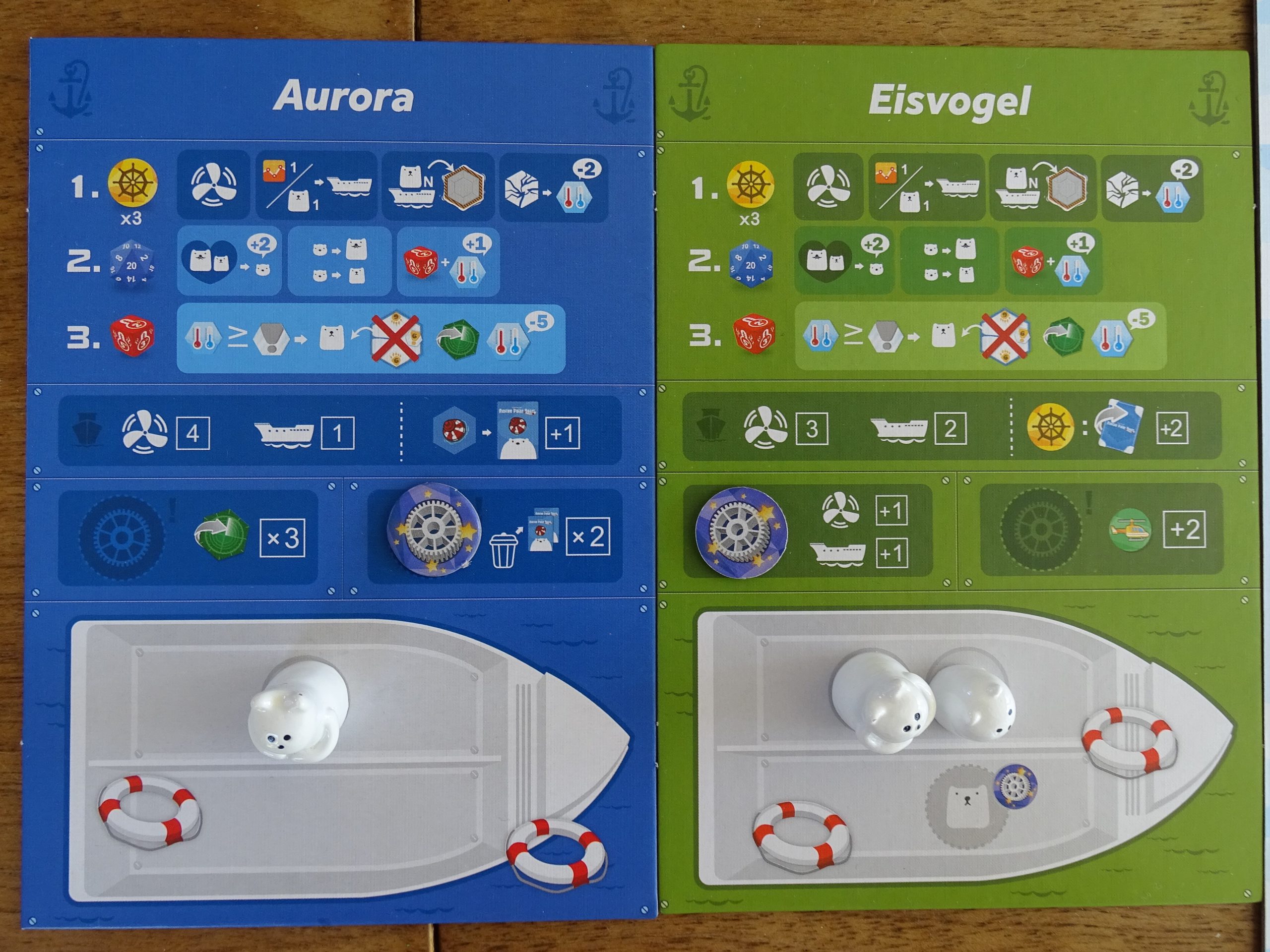 Die Boards der Boote tragen zahlreiche Symbole