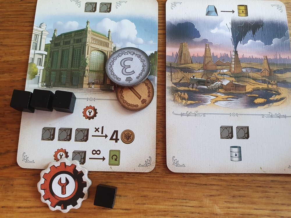 Produtkionskarte, darauf Rohstoffe