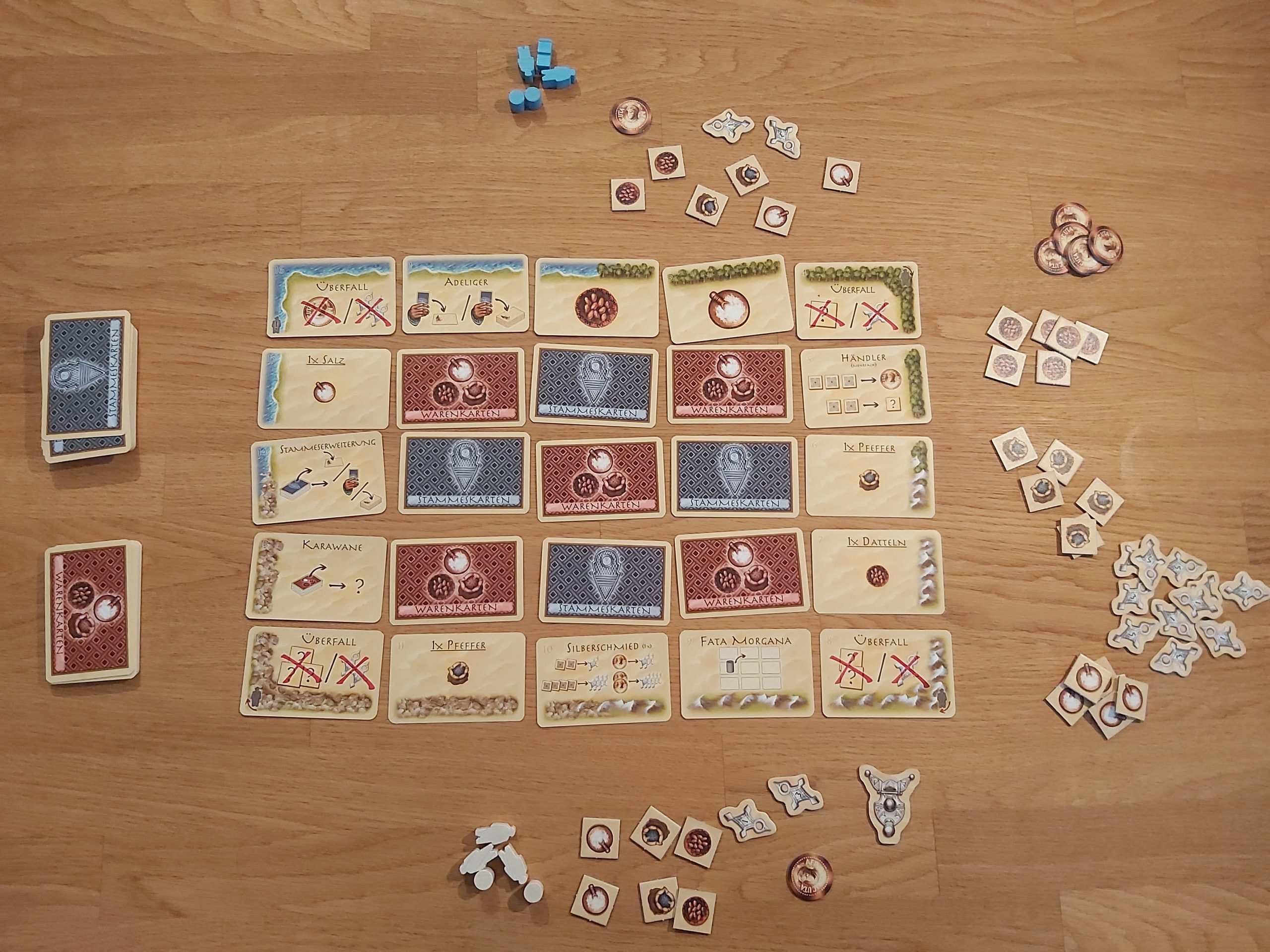 Zu sehen ist der Spielaufbau von Targi.