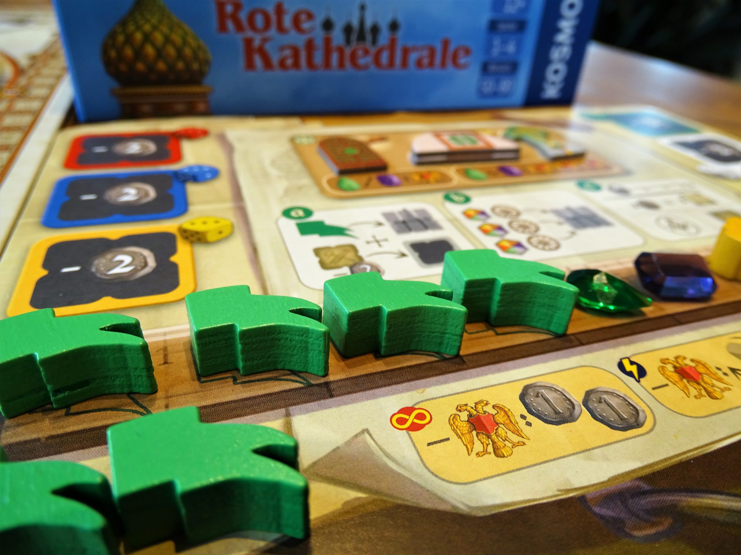Auf dem Spieltableau macht man am besten erst einmal Platz