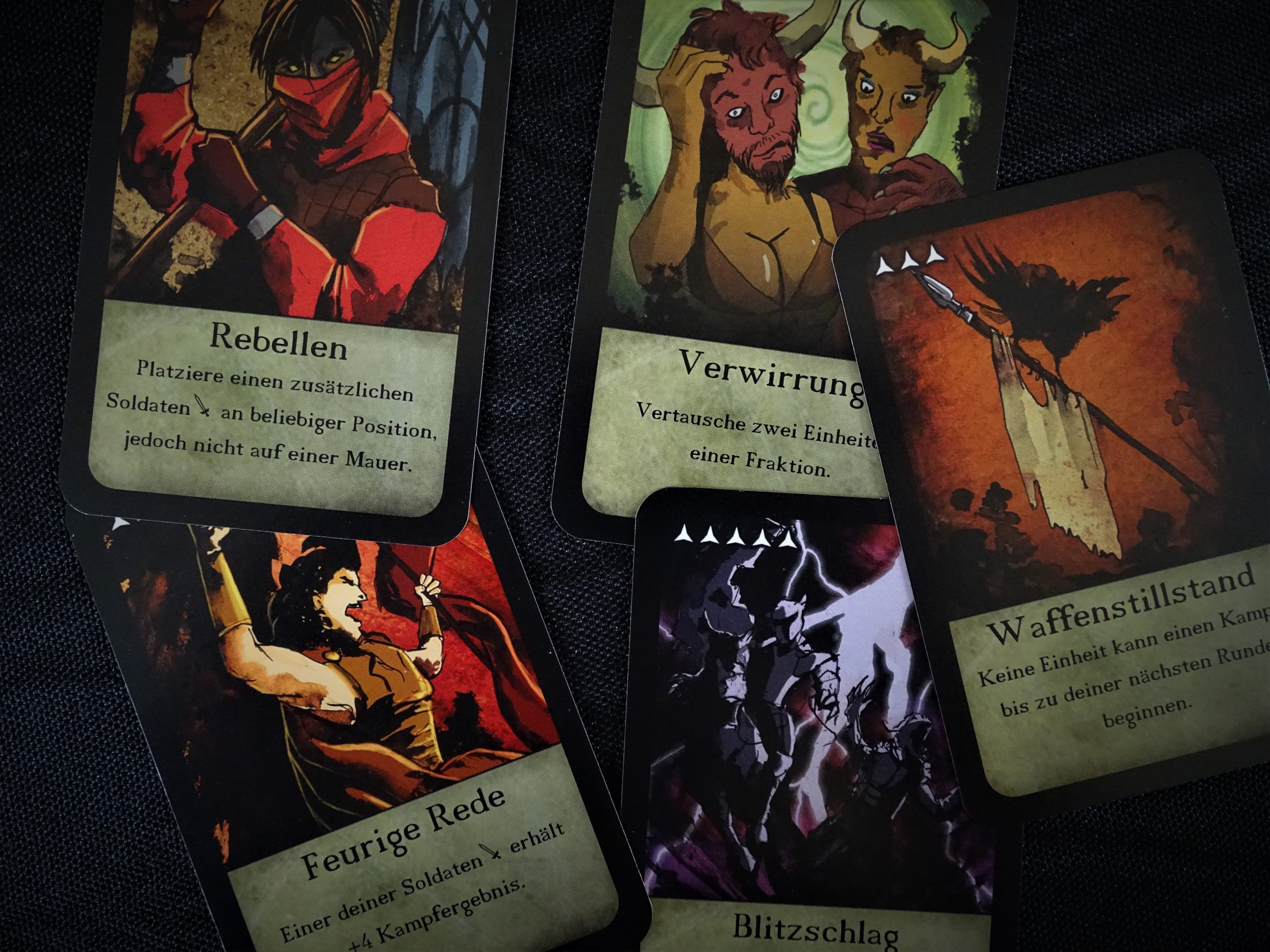 EIn Blick auf die Aktionskarten