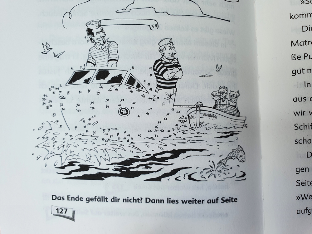 Eine Illustration mit Ziffern, die der Reihe nach mit Strichen verbunden ein Bild ergeben