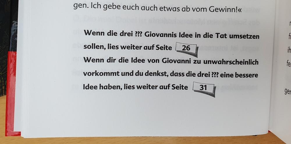 Absatz am Ende einer Seite, es werden zwei Entscheidungsmöglichkeiten genannt