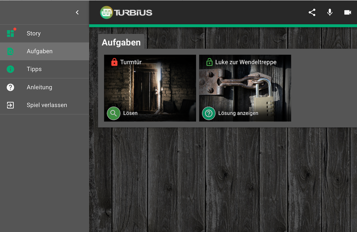 Icons zeigen, welche Rätsel schon gelöst wurden