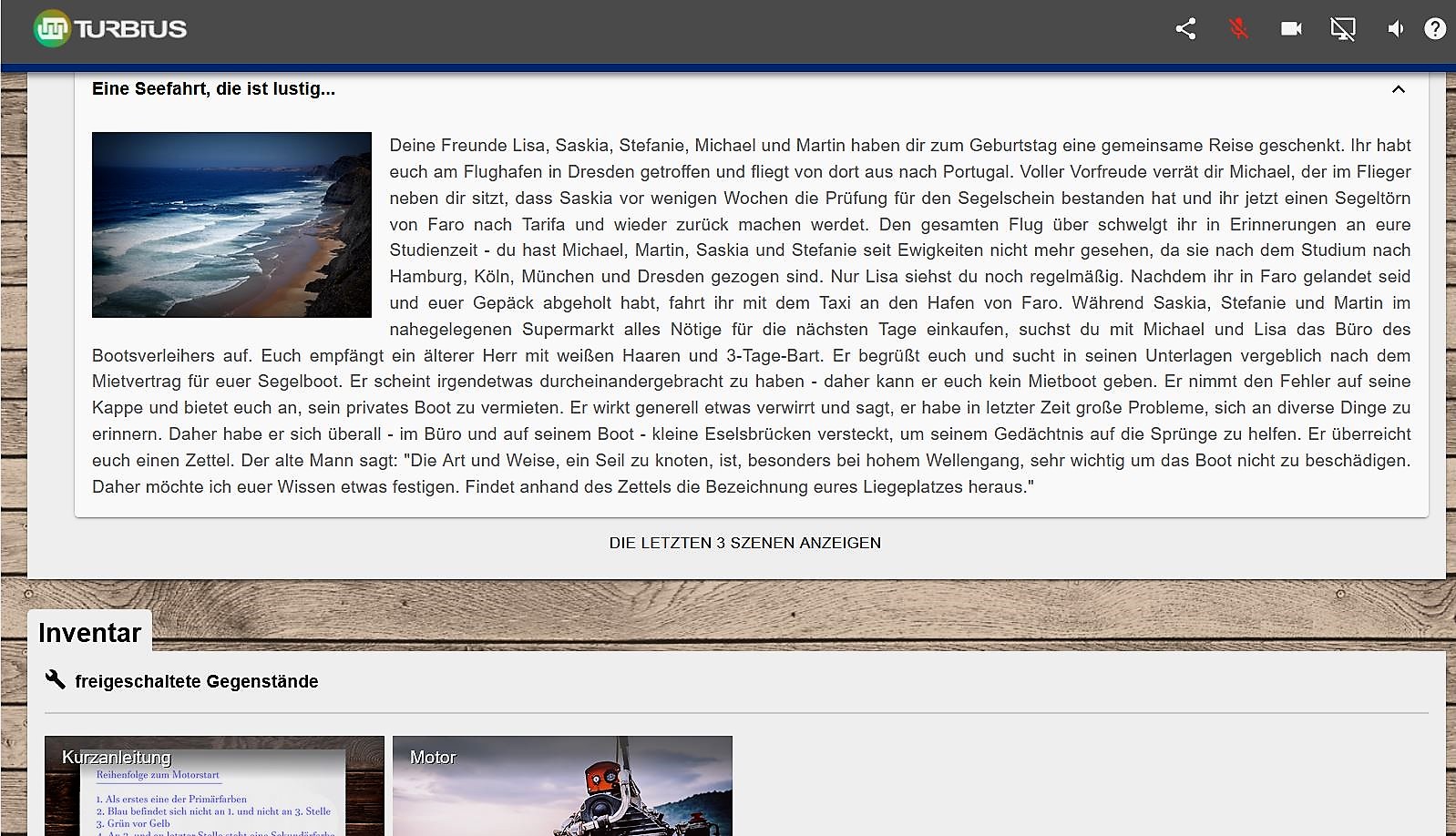Ein einleitender Text bereitet uns auf das Rätsel vor. 
