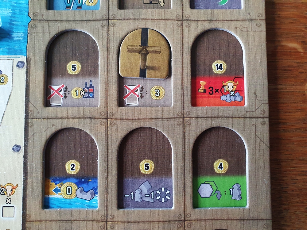 Teil des Spielertableus, wo Hebel eingesetzt werden können.