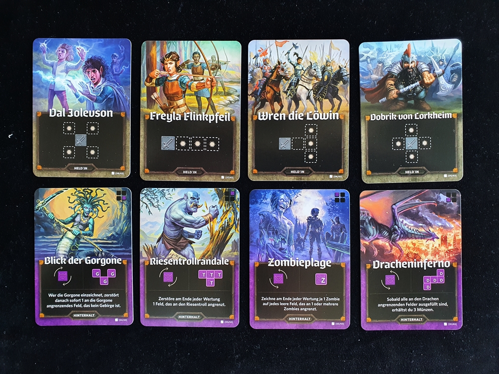 Monster- und Heldenkarten