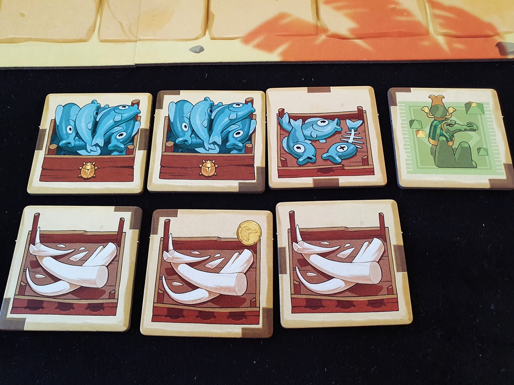 Auslage eines Spielenden mit zwei Arten von Waren