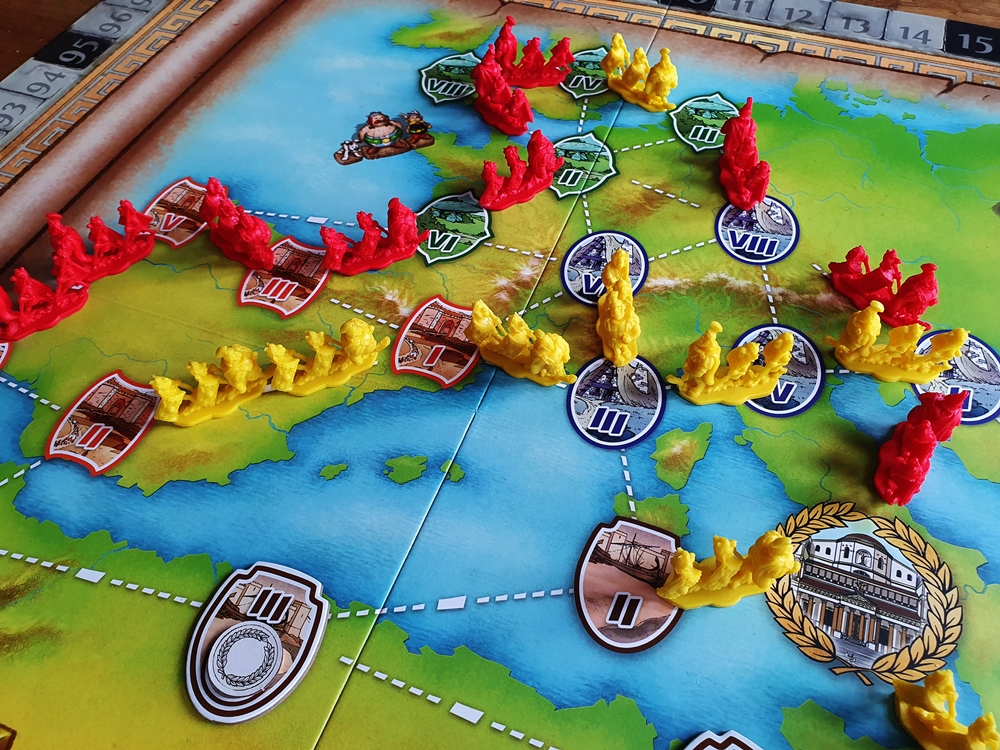 Spielplan in fortgeschrittenem Spiel