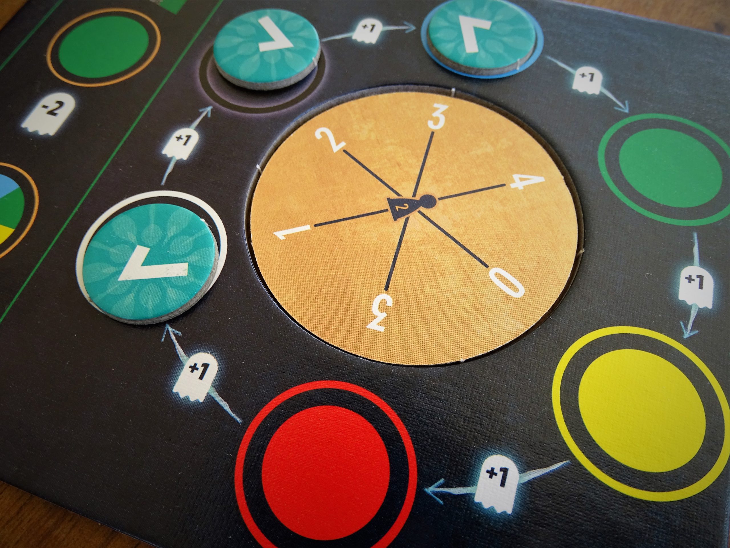 Habe ich eine Aktion ausgewählt, lege ich einen Marker darauf. Dann ist sie bis auf Weiteres nicht mehr verfügbar.