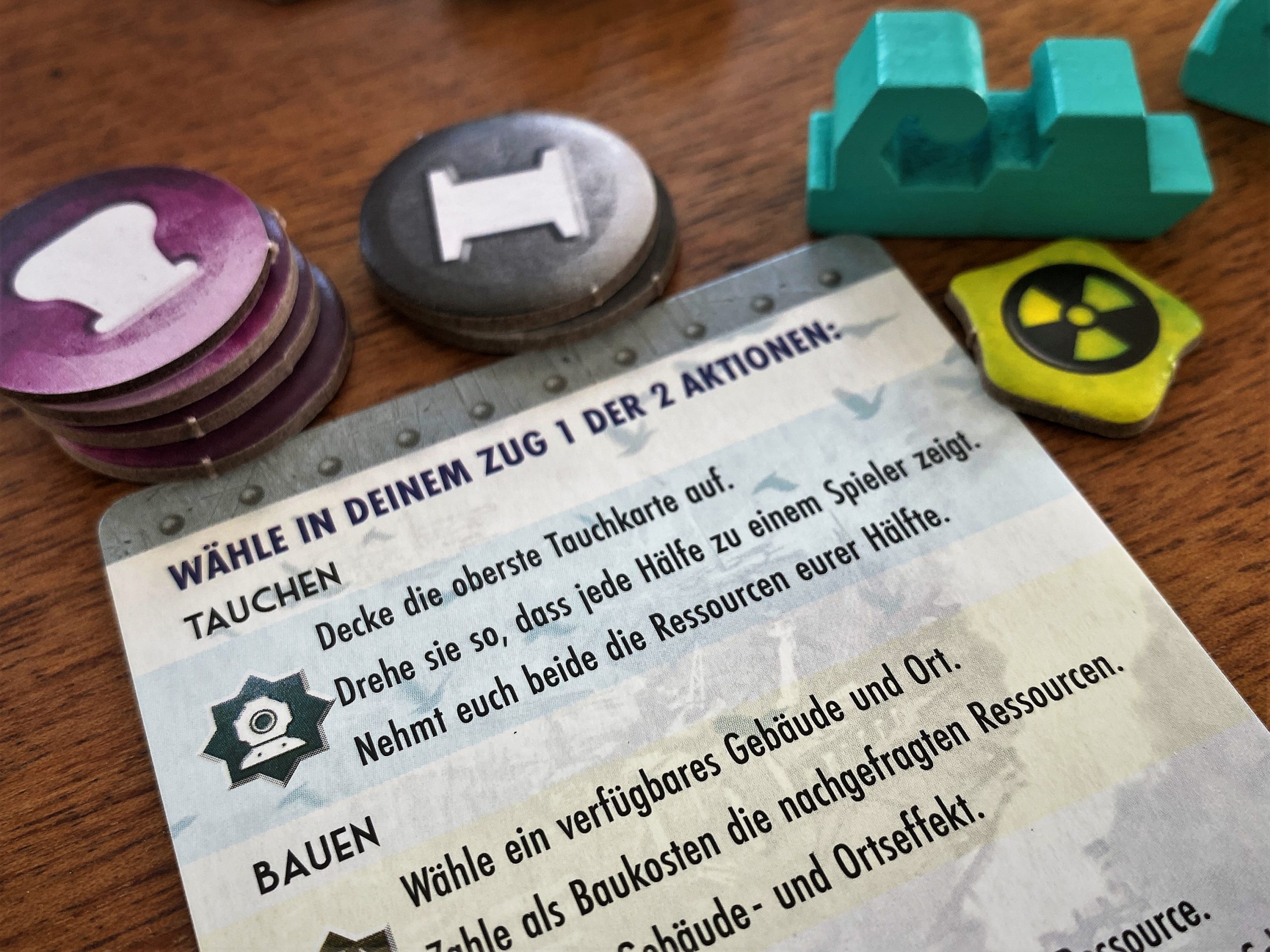 Bauen oder tauchen: mehr Möglichkeiten sind es nicht, wenn ich am Zug bin.