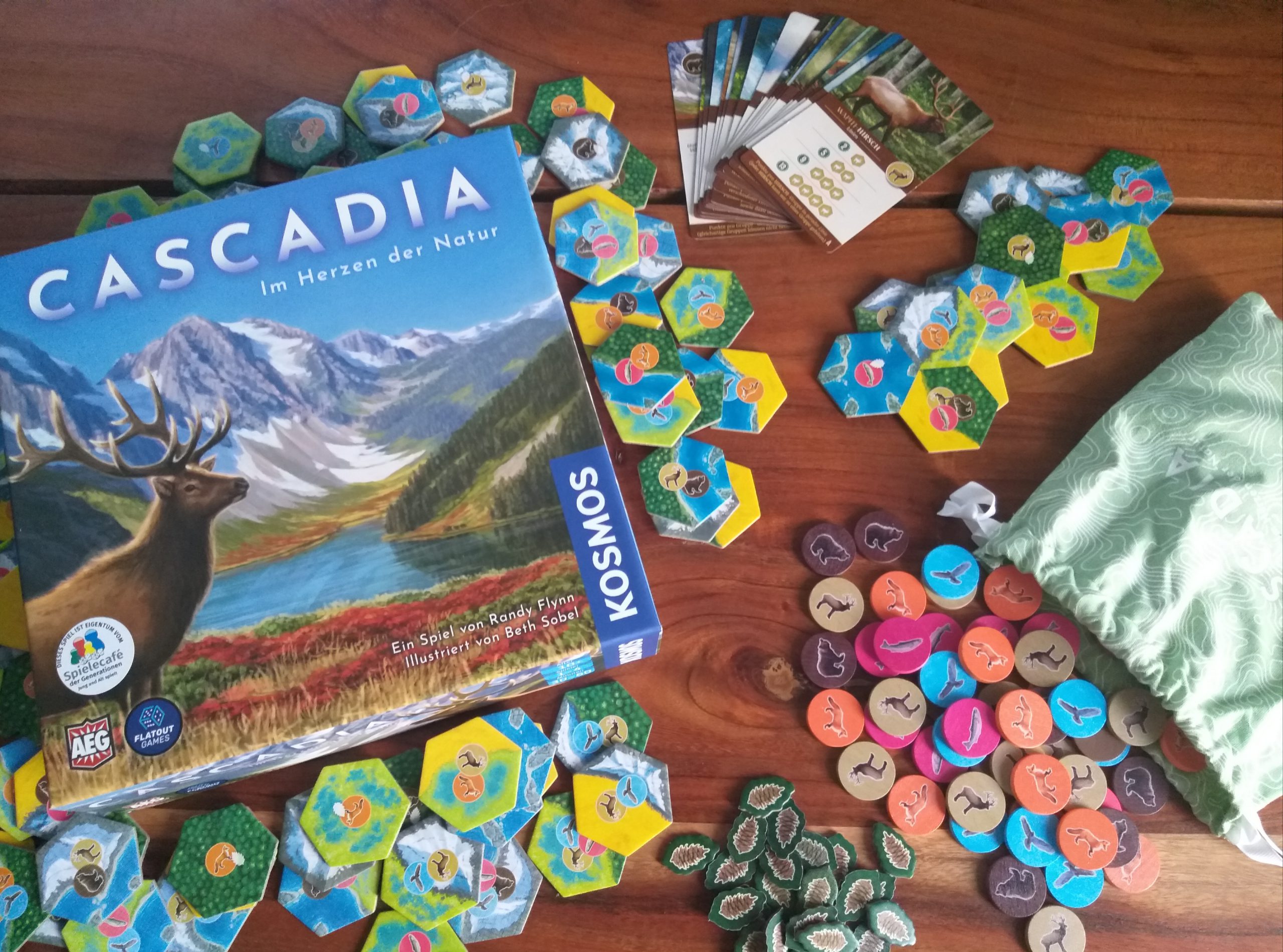 Spielmaterial von Cascadia