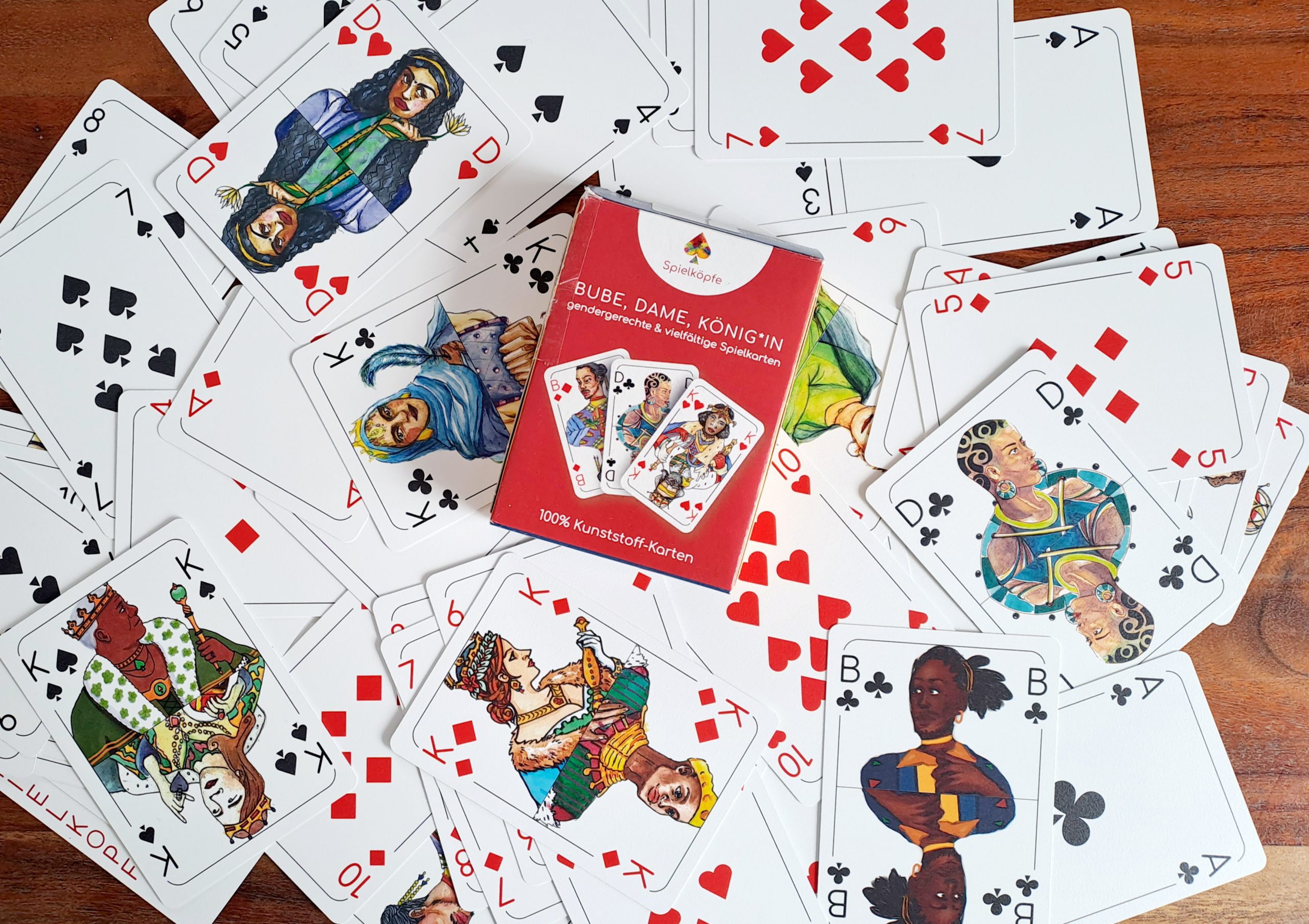 Kartendeck von Bube, Dame, König*in