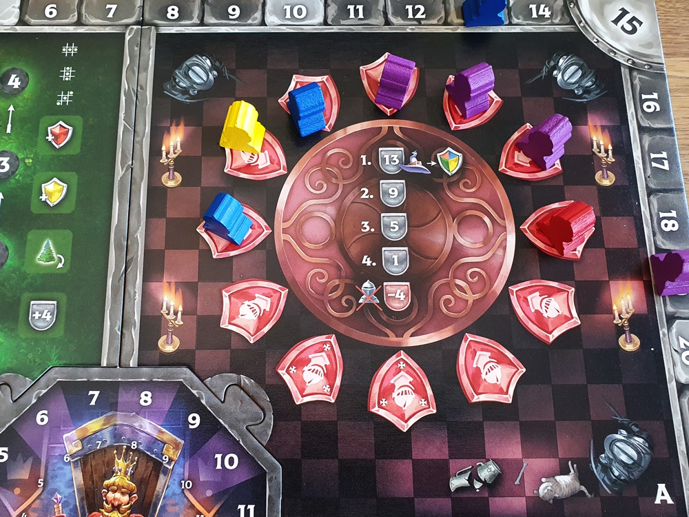 Der rote Bereich mit eingesetzten Spielfiguren