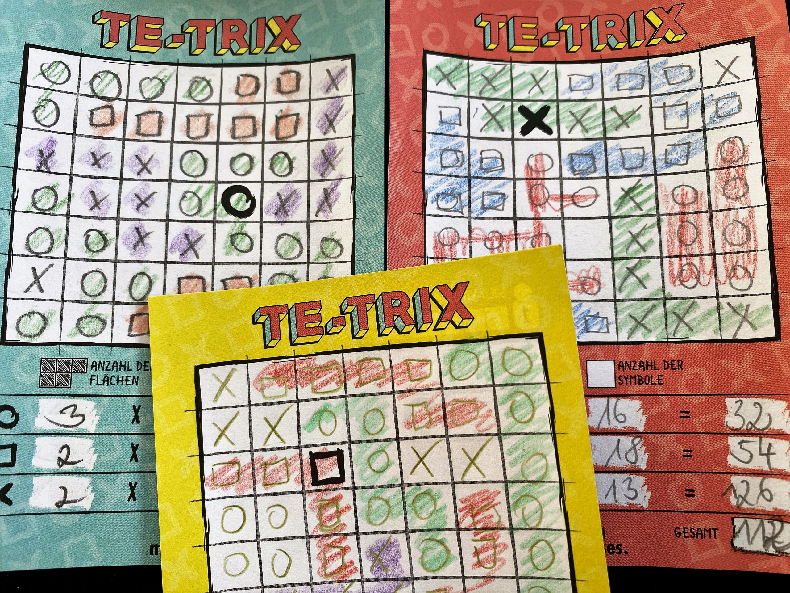 Die Flächen, die gewertet werden können, wurden zur Hilfe coloriert .