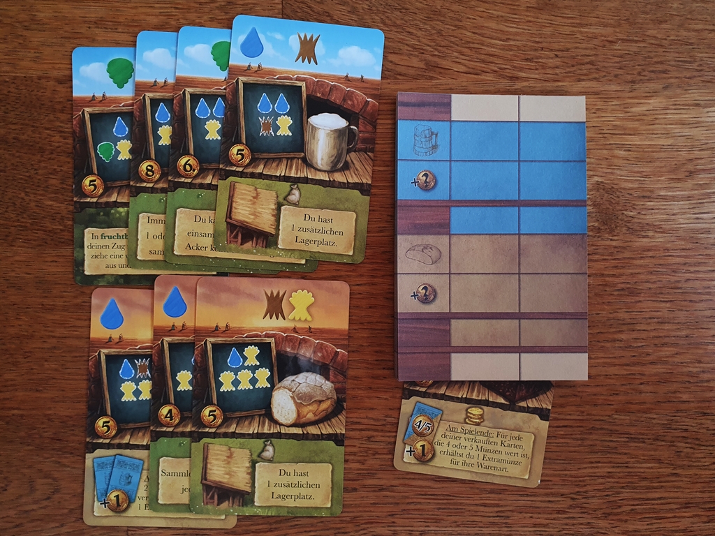 Karten und Block für die Endabrechnung