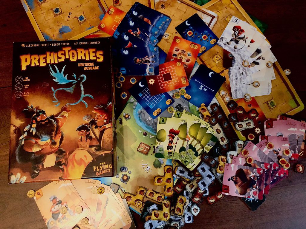 Spielmaterial und Schachtel