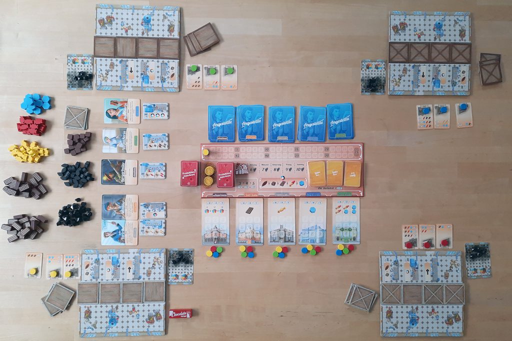 Startsetup für 4 Spielende zu Chocolate Factory