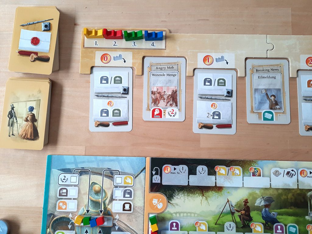 Auswahl der Aktionen pro Runde in Rise