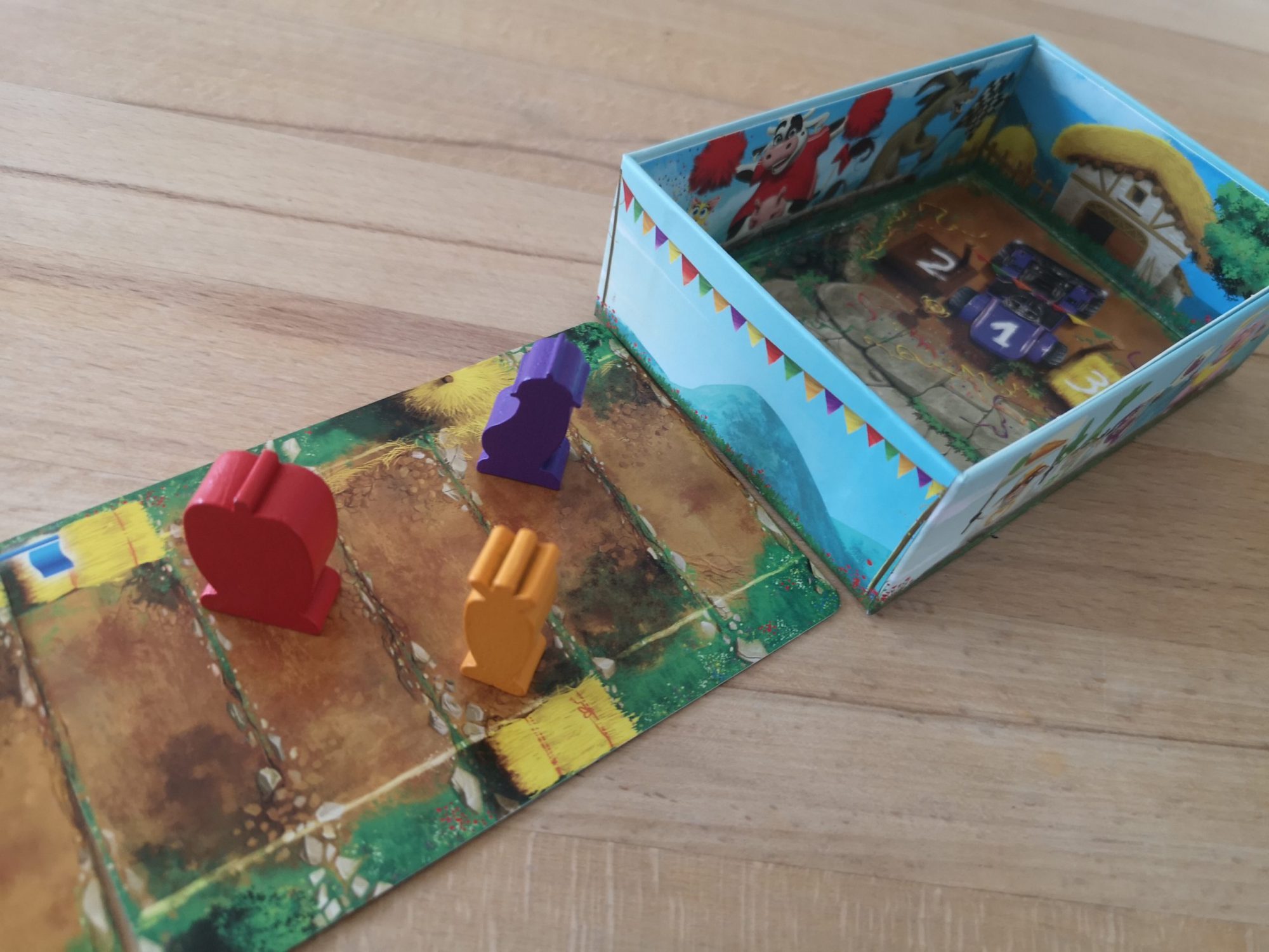 Spielsituation: Die Spielermarker auf der Rennstrecke