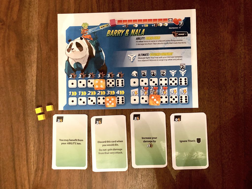 Hier siehst du das Heldentableu im Überblick während eines Spielzuges. 
