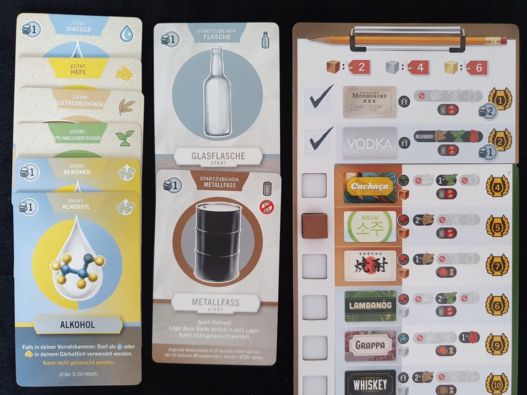 Das Ergebnis des Destillierens, nun steht man vor der Entscheidung, was verkauft werden kann