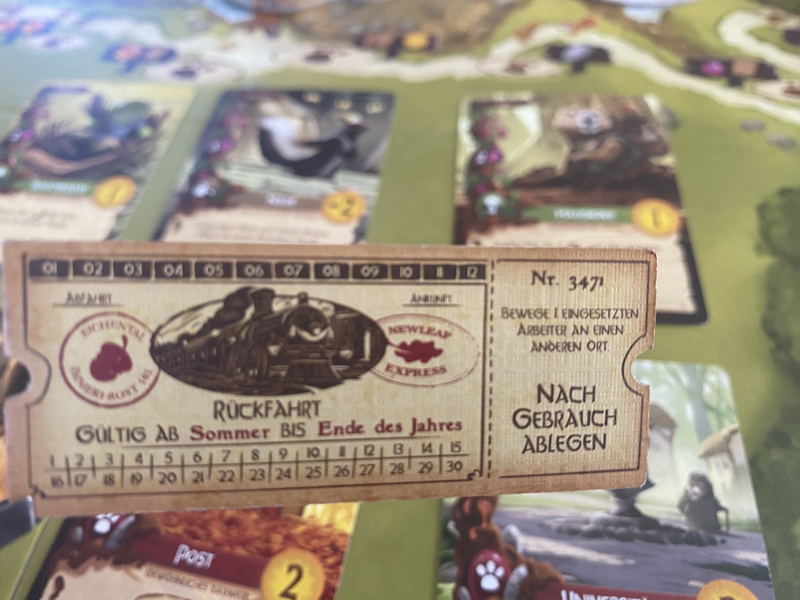 Nahaufnahe des Tickets