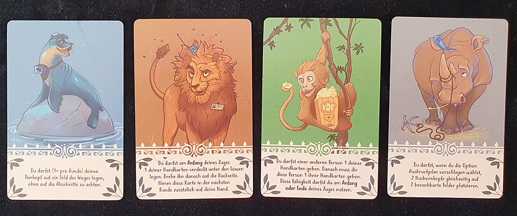 Vier Beispiele für Tierkarten