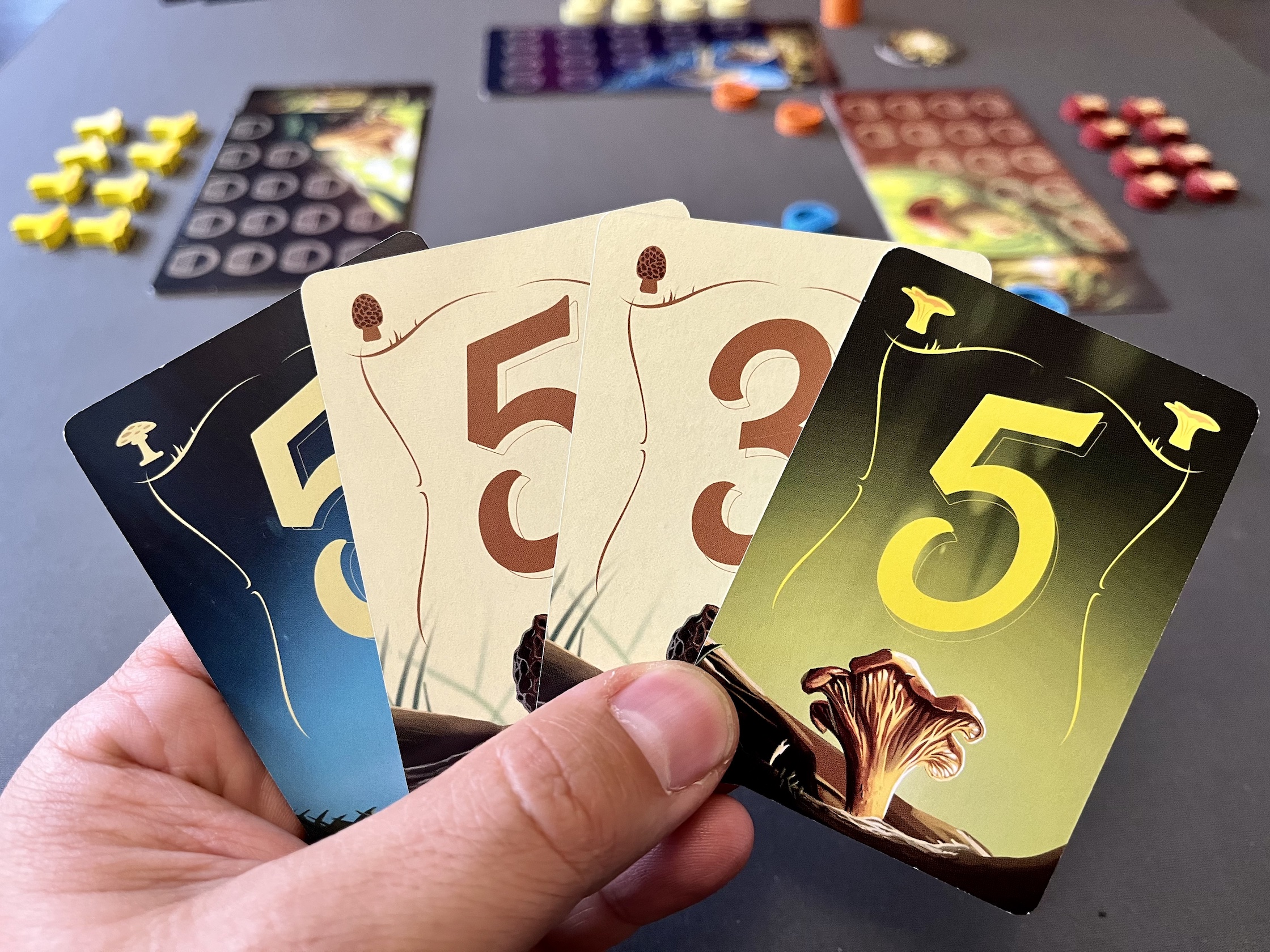 Die 4 Spielkarten mit dem du das Spiel beginnst