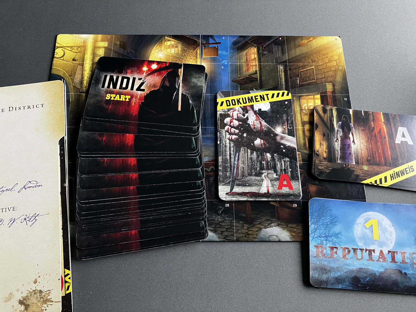 Spielmaterial ausgebreitet