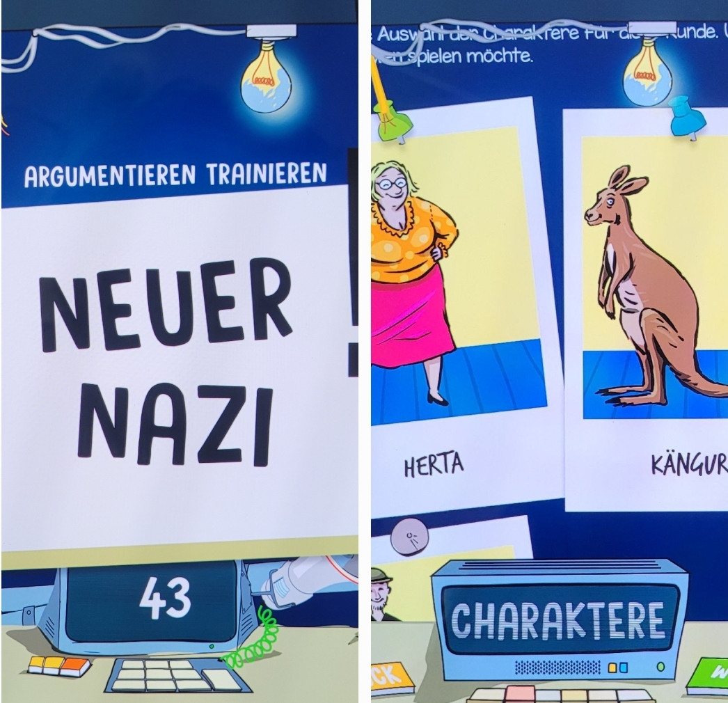 Zwei Screenshots aus der App