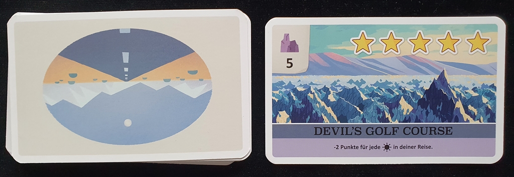 Nachziehstapel und eine aufgedeckte Karte zu Beginn