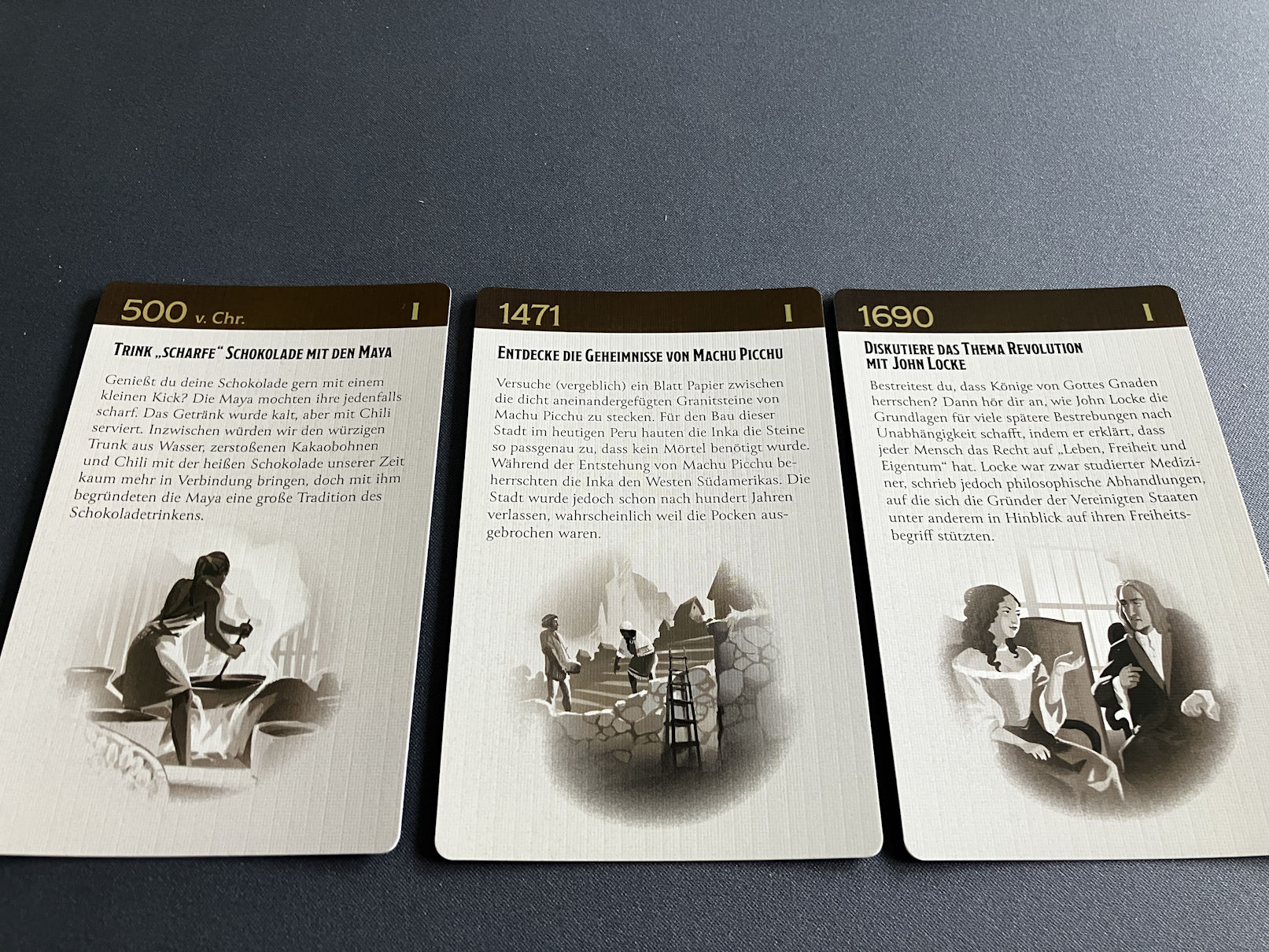 3 Ereignisse von der Rückseite betrachtet - hier findet viel Info ihren Platz