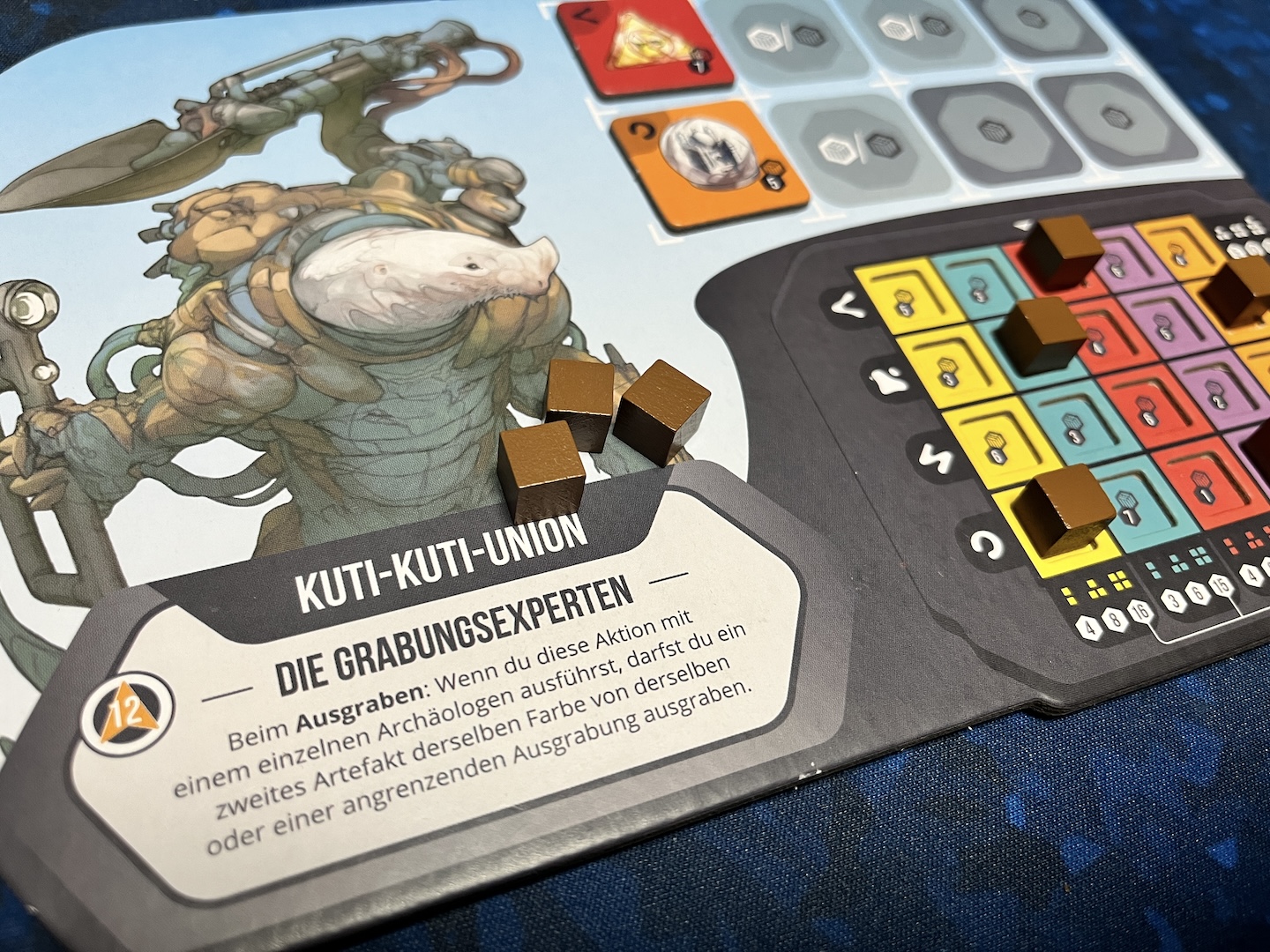 Blick auf das persönliche Playerboard