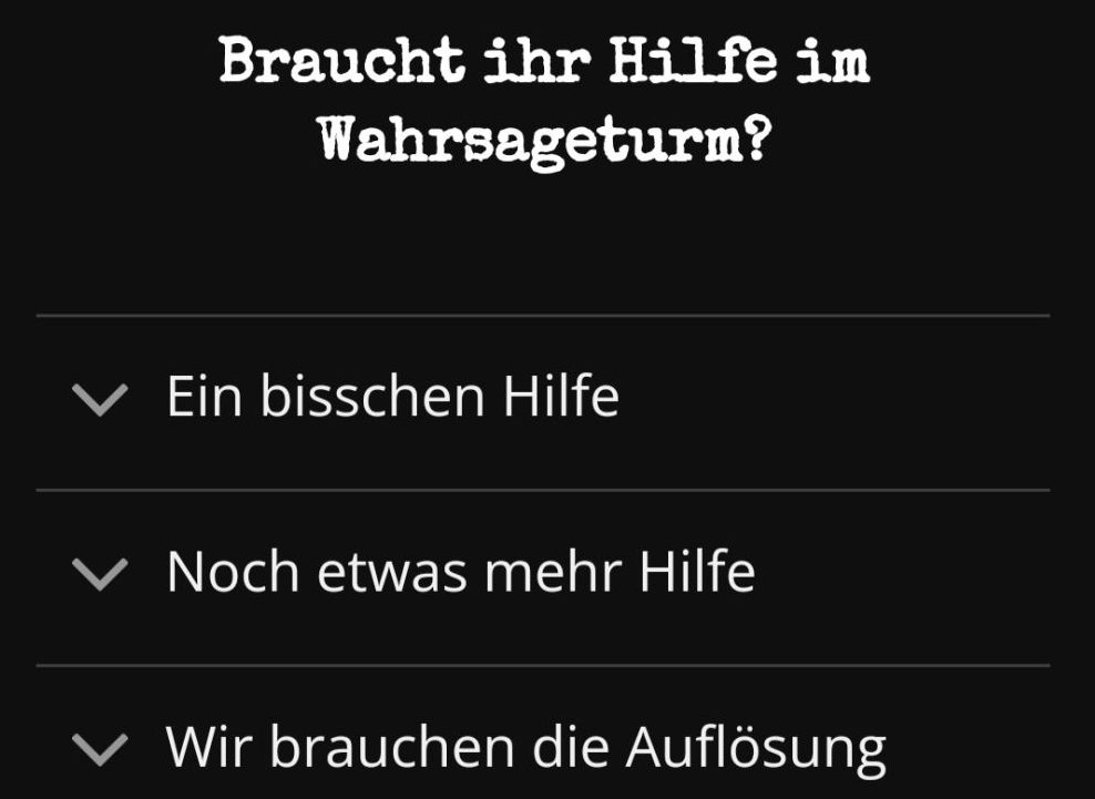 Die Auswahl bei den Stufen an Hilfestellung